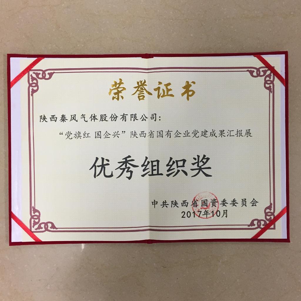 HY豪运国际(中国区)官方网站党支部荣获陕西省国有企业党建成果汇报展优秀组织奖